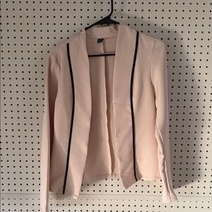 SHEIN Cream Blazer with Black Trim